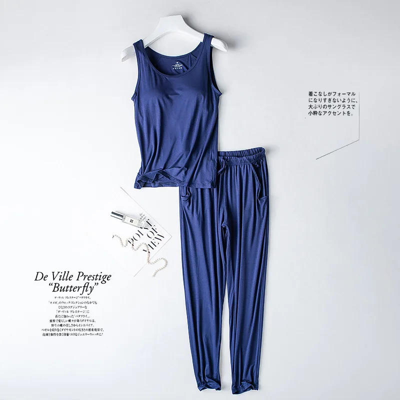 M-3XL Летний пижамный комплект большого размера для женщин новые топы без рукавов +