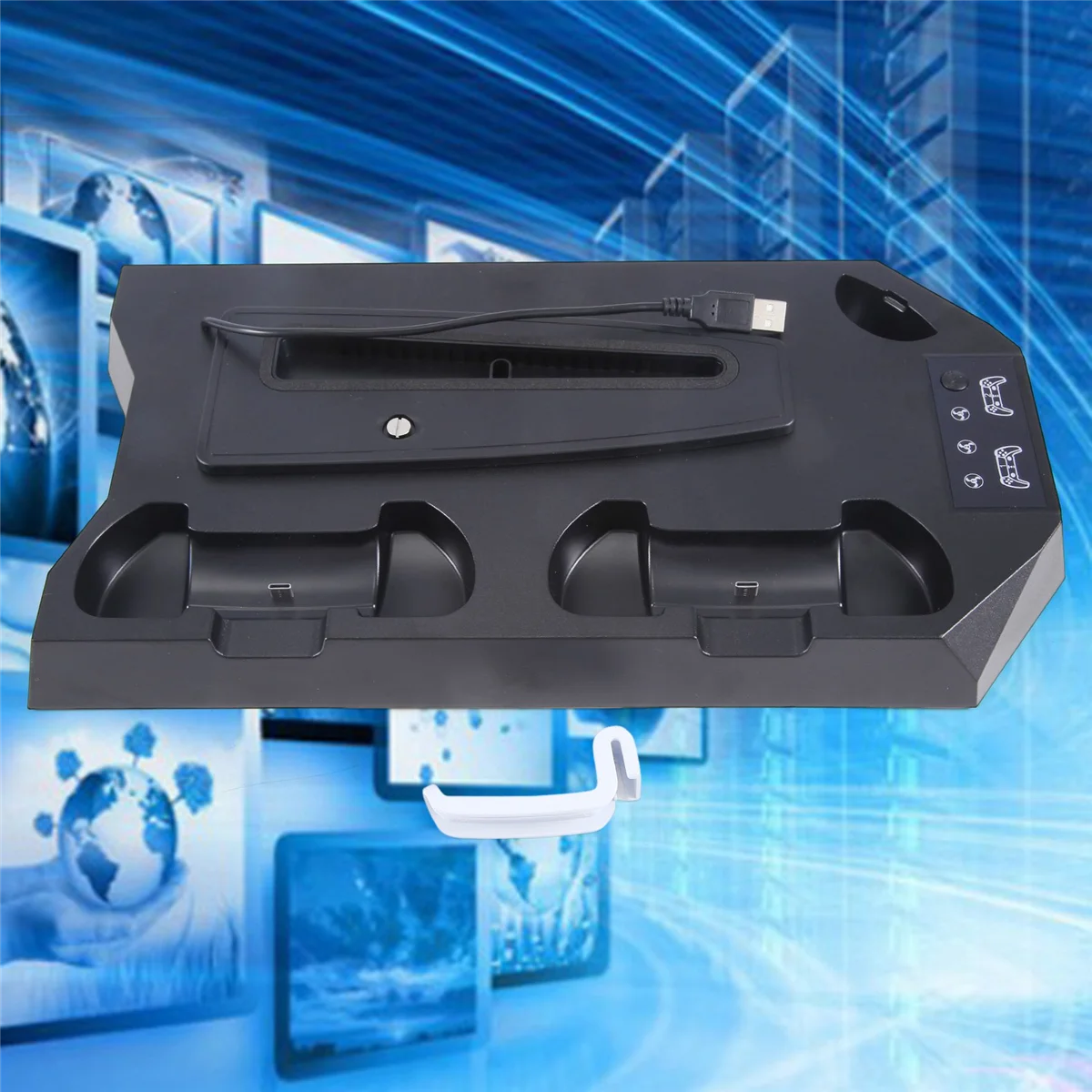 Подставка охлаждающая для PS5 Slim/PS5 ультратонкая многофункциональная док-станция