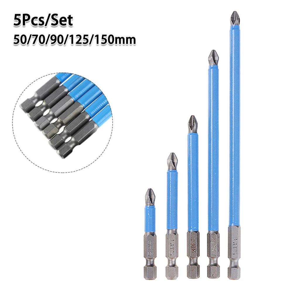 

5pcs 50mm 70mm 90mm 125mm 150mm Non Slip Batch Head Magnetic PH2 Cross Screwdriver Magnet Striped Head 1/4 Inch Hex Shank