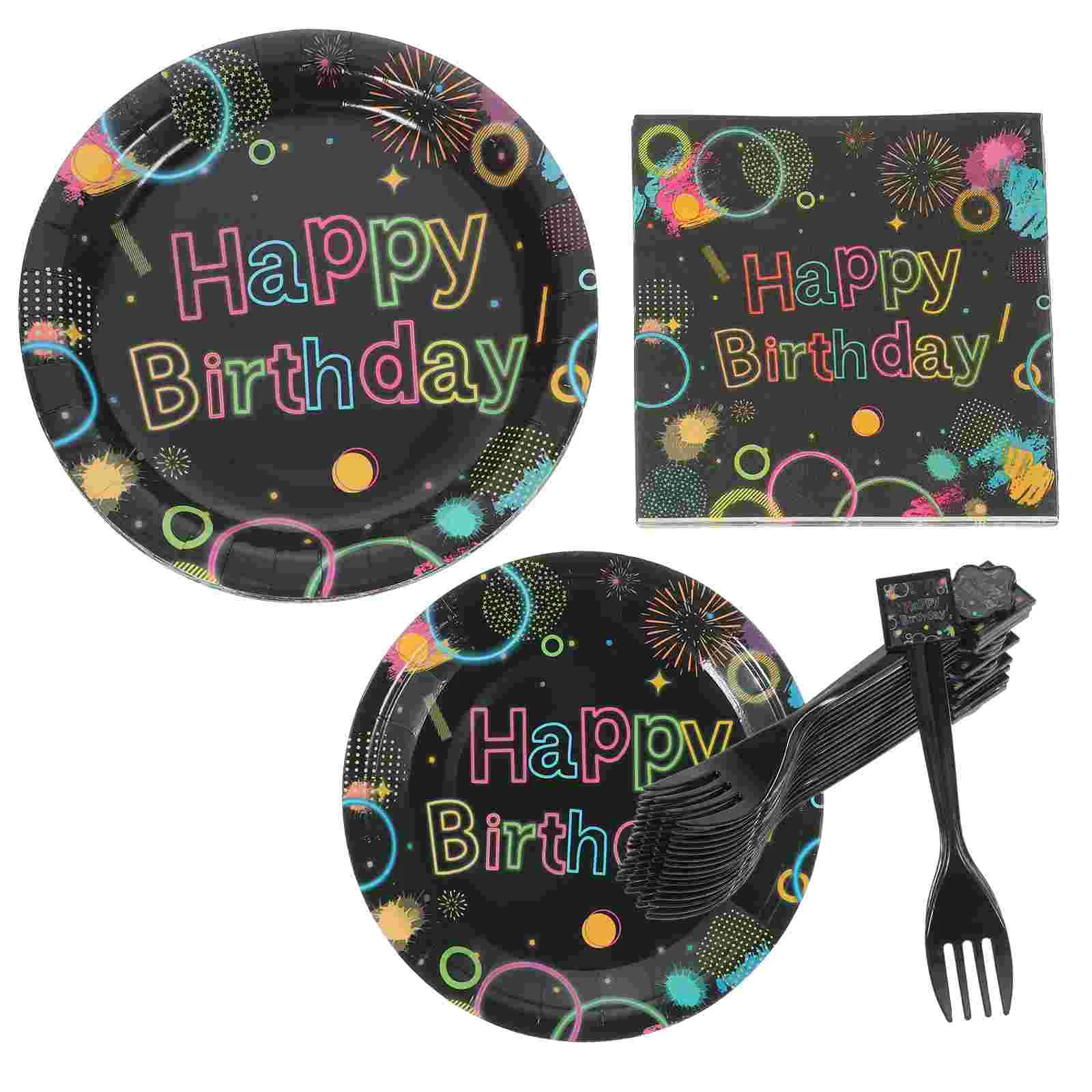 

4 упаковки декоративных бумажных стаканчиков, Детские тарелки, удобные неоновые тематические практичные украшения для дня рождения