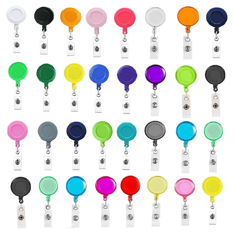 

60 Pack Retractable Badge Reels,Badge Clips Holder For Hanging Name ID Card Key Card, Random Colors