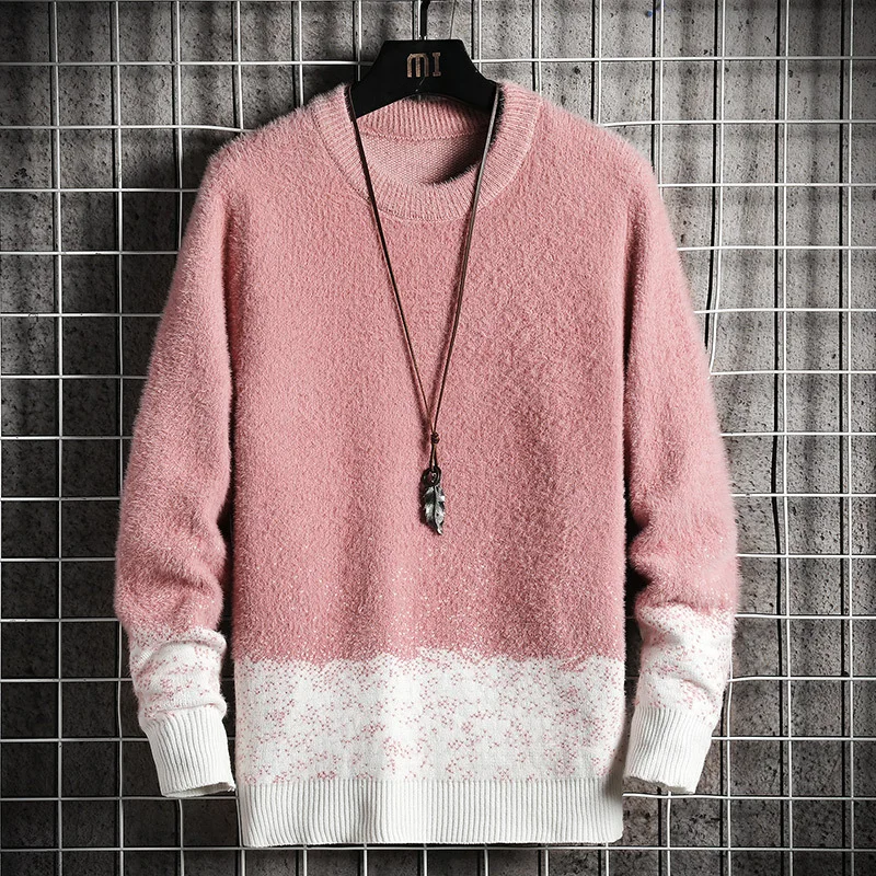 

Men Clothing 2022 New Men's Sweaters Autumn Winter Wear Korean Fashion Warm Fit Knitted Sweater Men Pullovers Patchwork Trendy