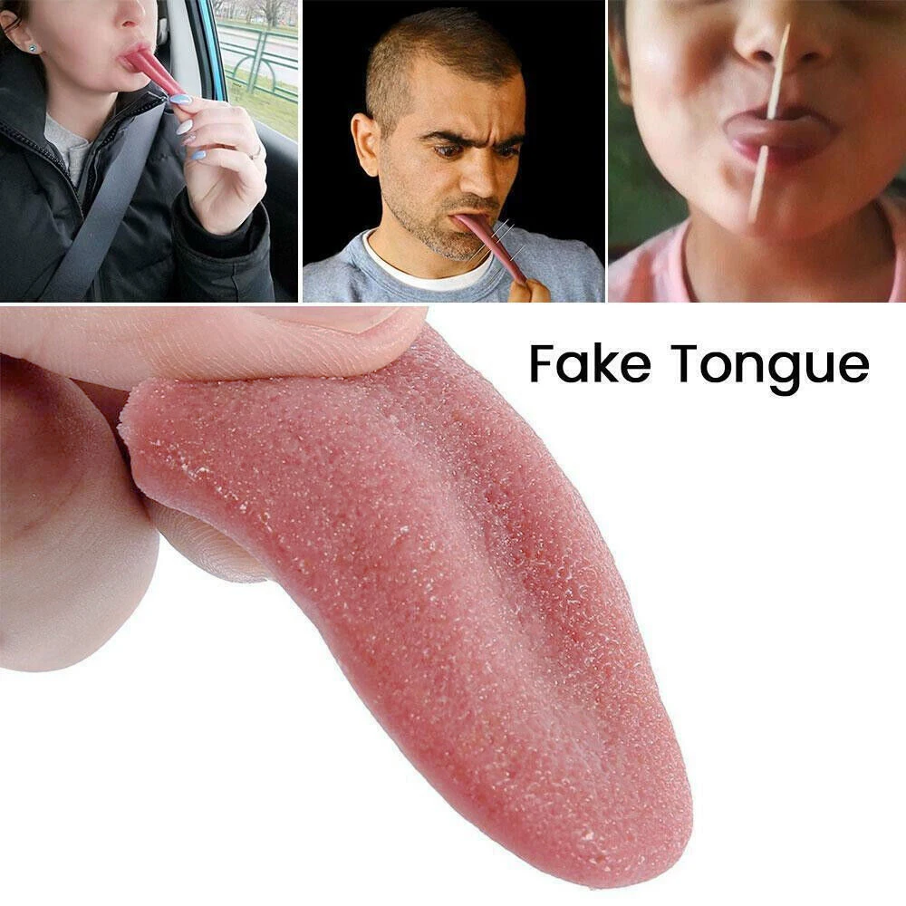 

1Pcs Funny Fake Through Tongue Prank Piercing Interesting Silicone Prop Halloween Toy Birthday Party Horror Magic Tricks Jokes