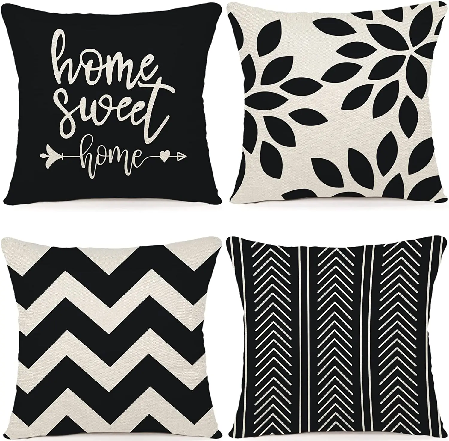 

Наволочка черная льняная с геометрическим рисунком, украшение для дома, наволочка для спальни, дивана, стула, кровати, сада, автомобиля