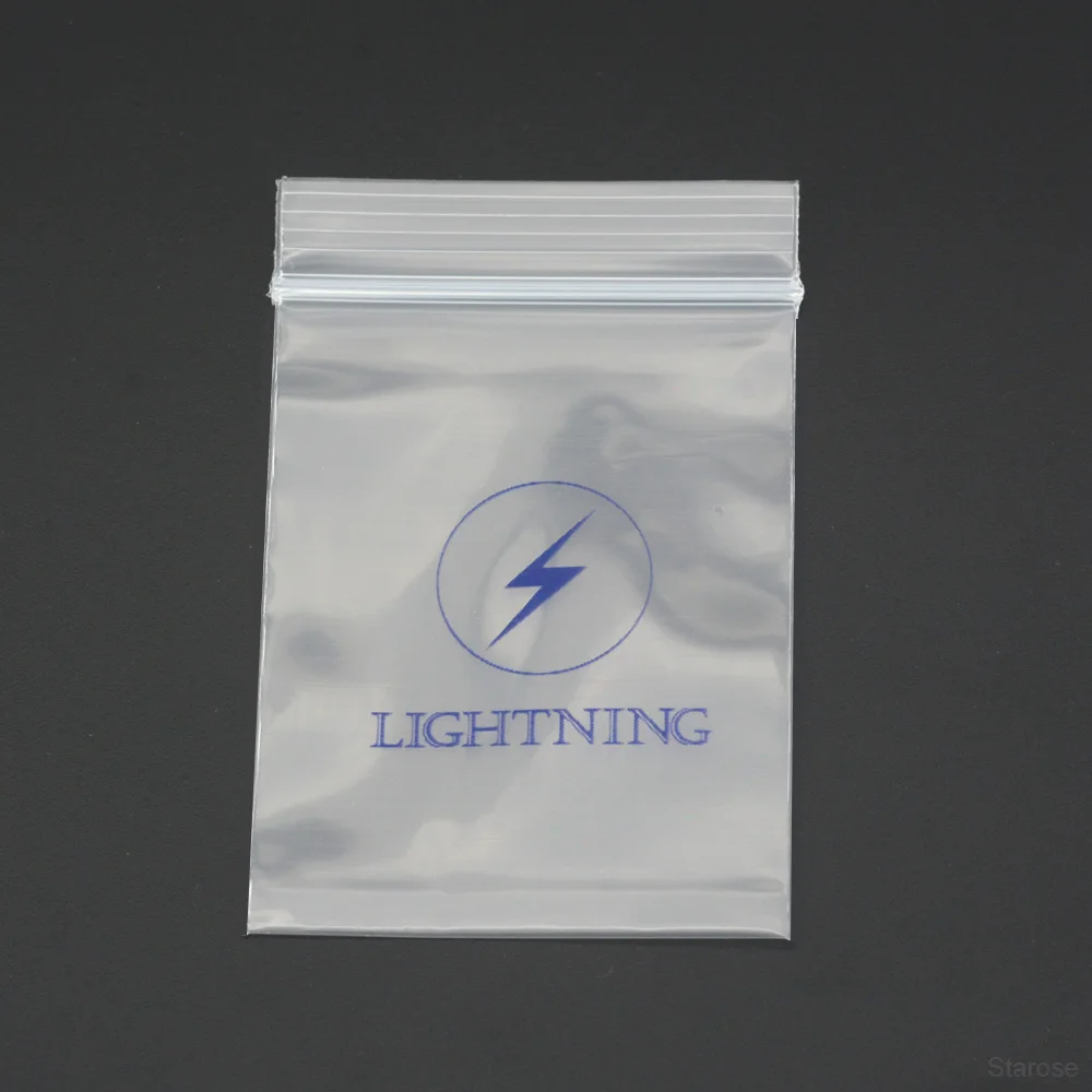 

Starose 100 шт., новые черные светильник вые пакеты с принтом, прозрачные пакеты на застежке-молнии 6x4 см для детской упаковки, толщина 0,07 мм