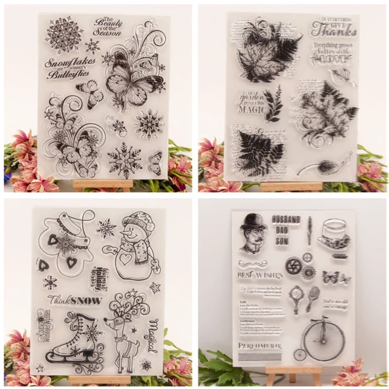 

15.5x20cm Clear Stamps for Card Making, Decoration and Scrapbooking Supplies, Transparent Rubber Stamps for Paper Card Craft