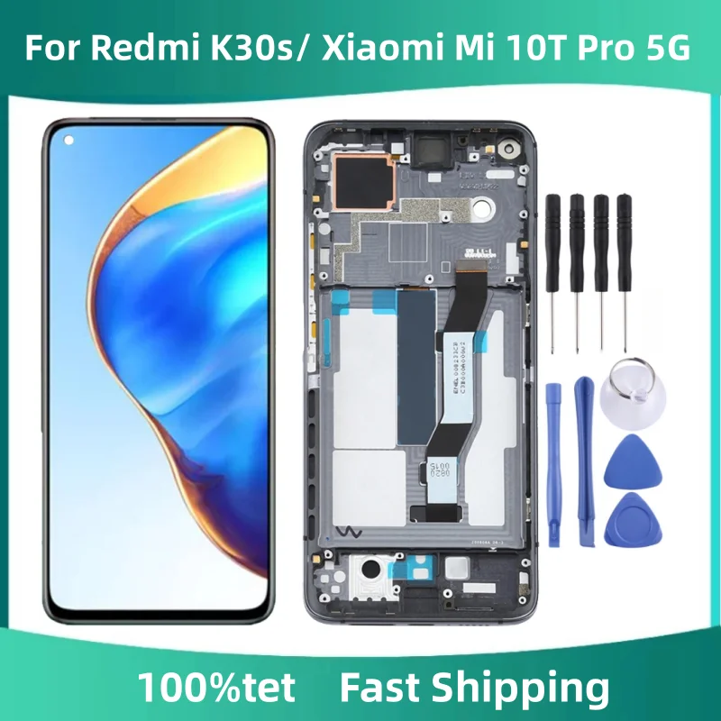 Redmi K30s дисплей для Xiaomi Mi 10T Pro 5G LCD с рамкой 6,67 дюймов Mi10T 5G M2007J3 ЖК-дисплей сенсорный экран панель Запчасти