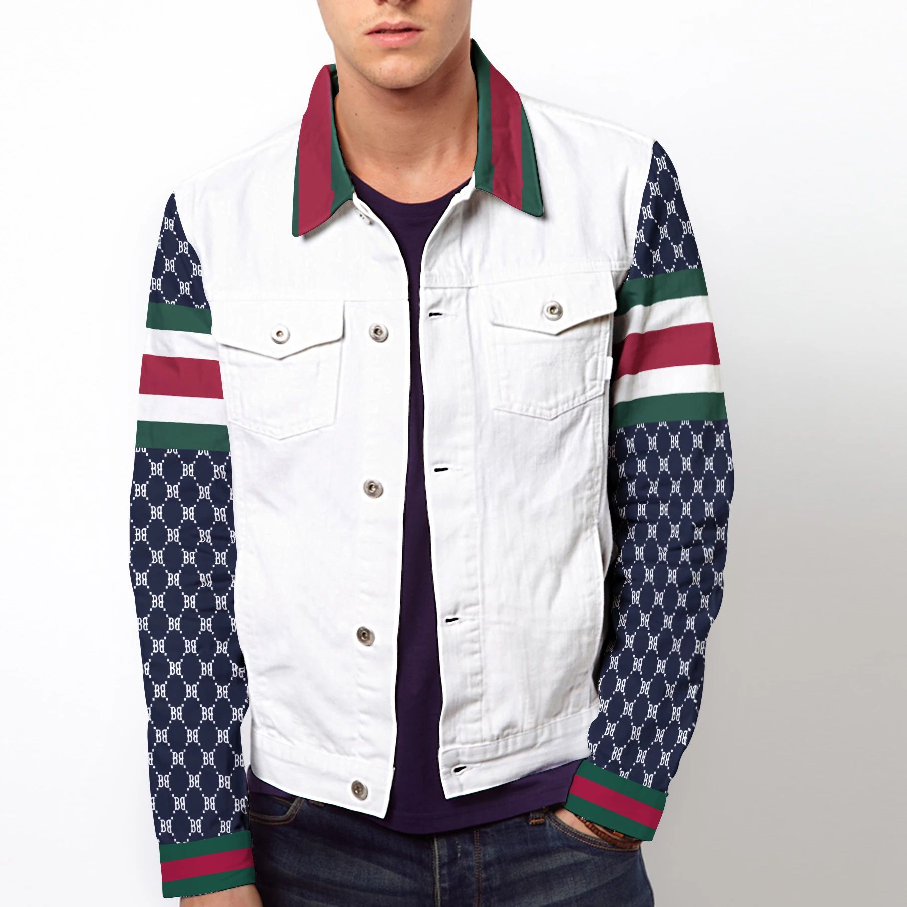 

2022 spring and autumn men's denim casual men's long-sleeved trench coat men's denim jacket