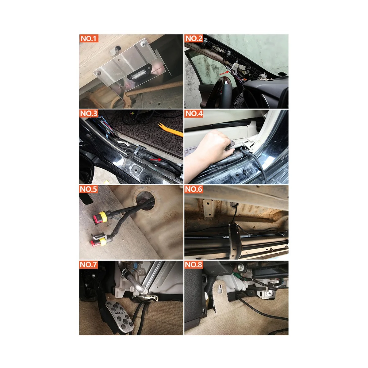 4 шт. автомобильные подсветки для Toyota Land Cruiser Prado FJ 150 2010-2018 (желтые)