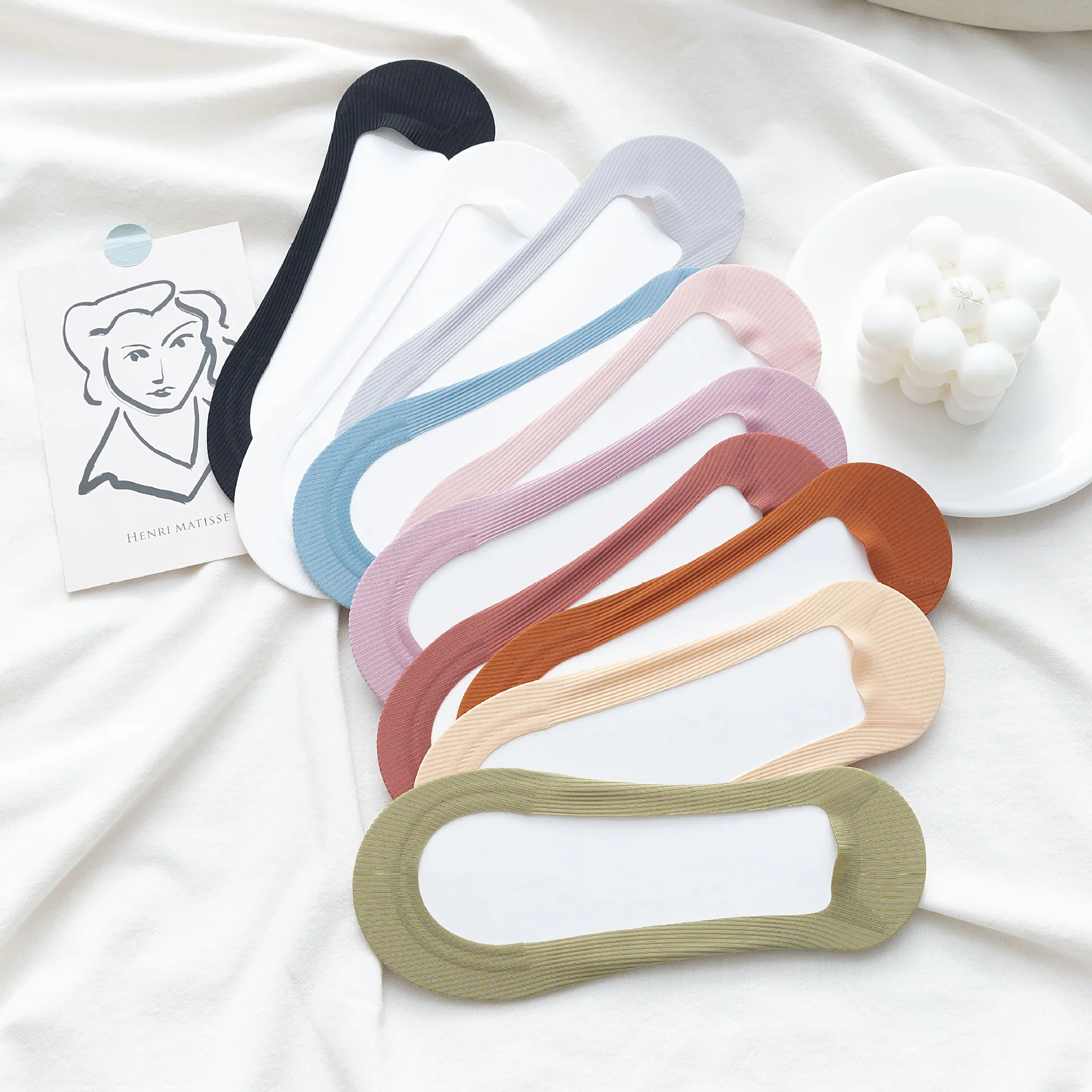 

Invisible Kawaii No Falling Heel Woman Clothes Cute Socks Women's Damp Harajuku Thin Style Silicone Anti-skid Cotton Ice Silk