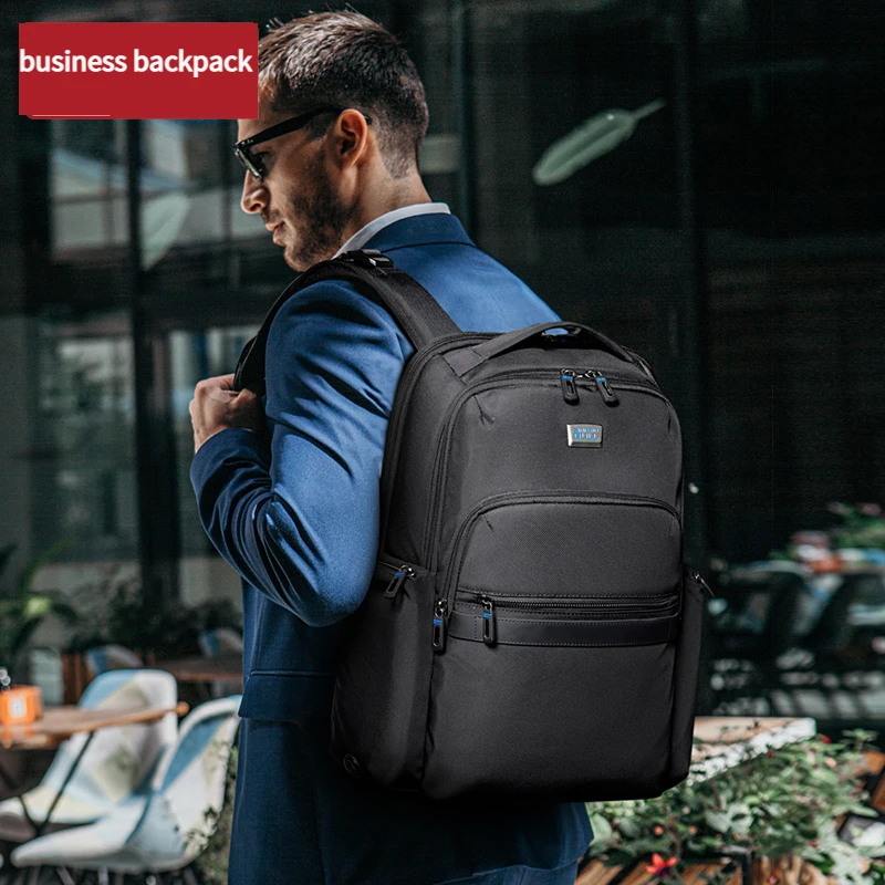 Brand Business Backpack Men's Large Capacity Travel Bag Simple Computer Backpack Fashion Business Gift Backpack Laptop15.6inches