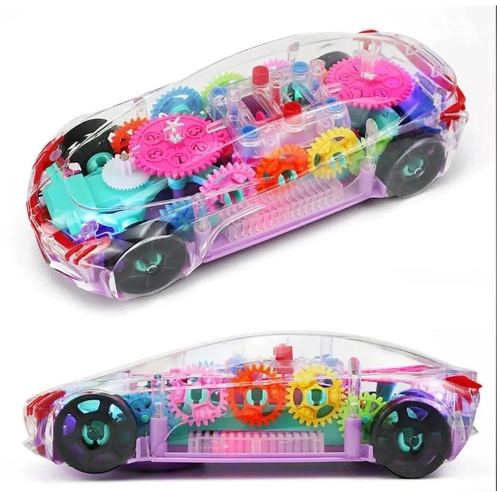 

Transparent glowing machine with music toys for kids, Toys for children for boy Car model Educational