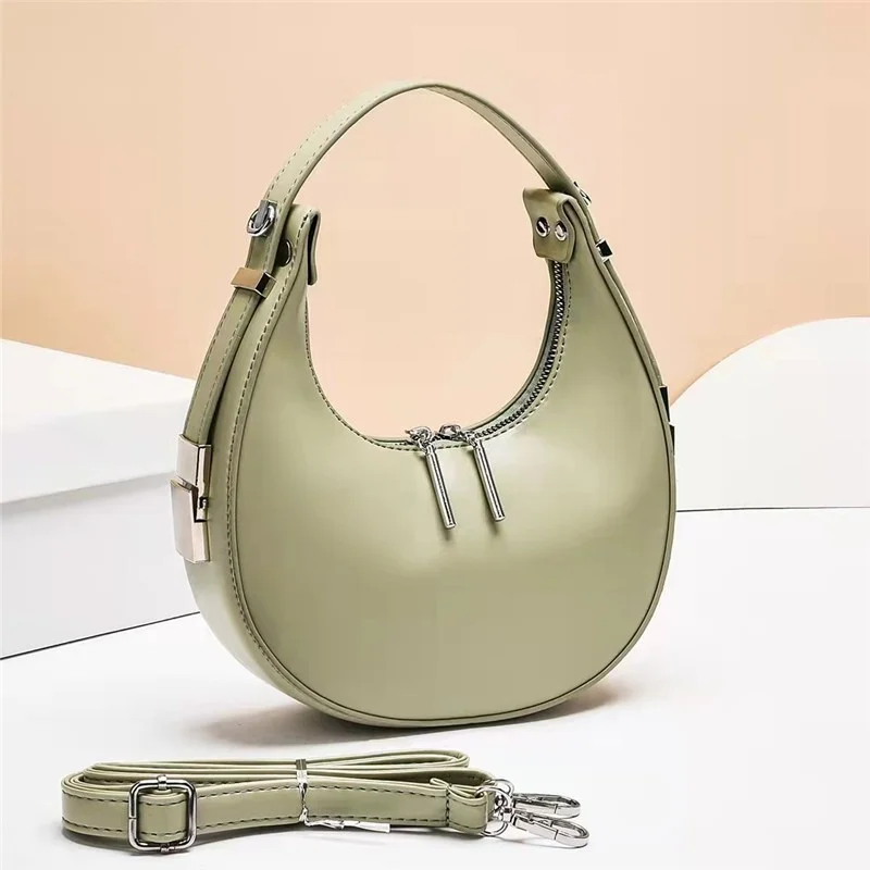 

2022 New Women Bag Niche Design Half Moon Underarm Bag Mini Handbag Fresh Sweet Solid Color Three Dimensional Bag
