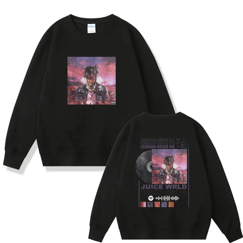

Rapper Juice Wrld Legends Never Die Album Double Sided Graphic Sweatshirt Men Fashion Sportswear Unisex Hip Hop Rock Sweatshirts