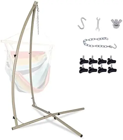 

Hammock chair Stand, Heavy Duty Steel Solid Hammock Stand, Adjustable Height, for Hanging Chairs,Tree tent，Loungers, Air Porc