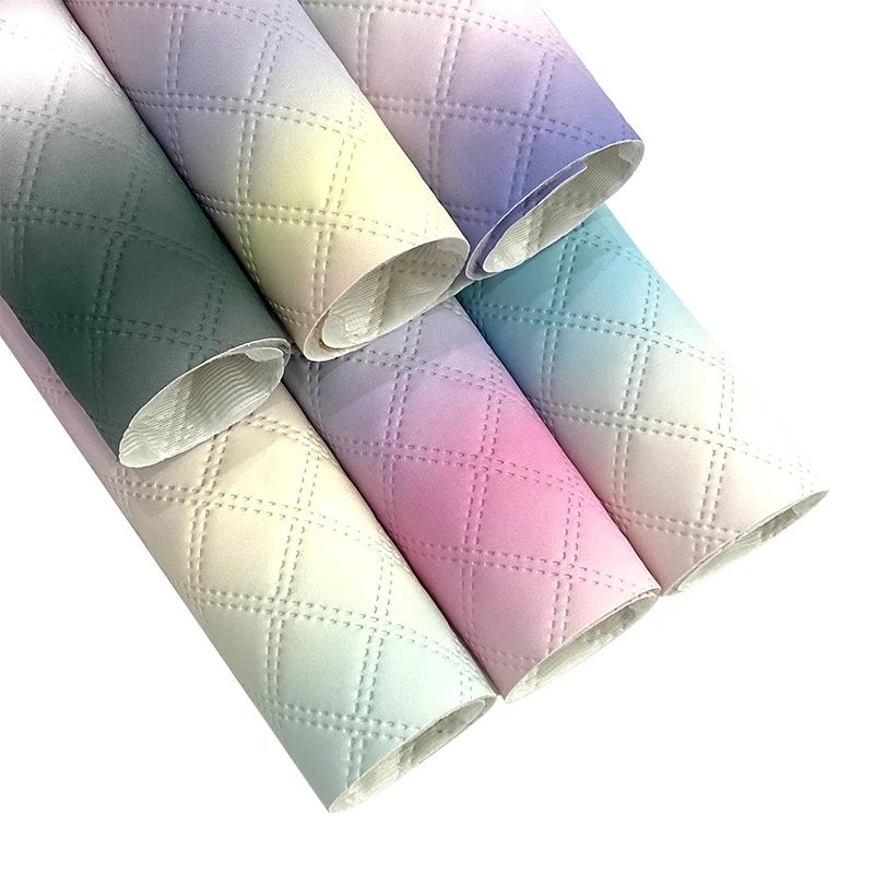 

Gradient Bump Textured Synthetic Leather Fabric Tie Dye Faux Leather Sheets for Earrings Bows Hair Pouches DIY Crafts 30x135cm