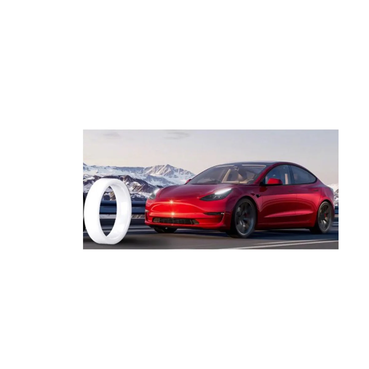 Белый умный кольцевой брелок для ключей замена Tesla Model 3 Y замены брелока 71 мм