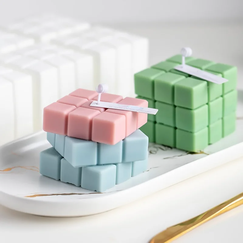 

Creative Six Cube Candle Silicone Mold Geometric Square Aromatic Plaster Soap Cake Candle Making Gift Craft Home Decor Supplies
