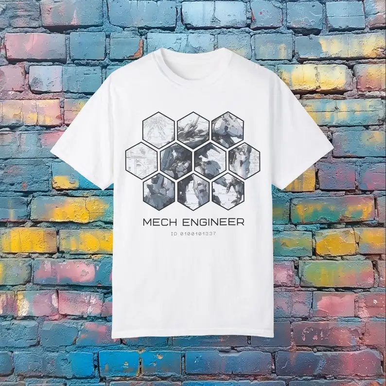 Футболка Mech инженера-гигантская графическая футболка Mecha
