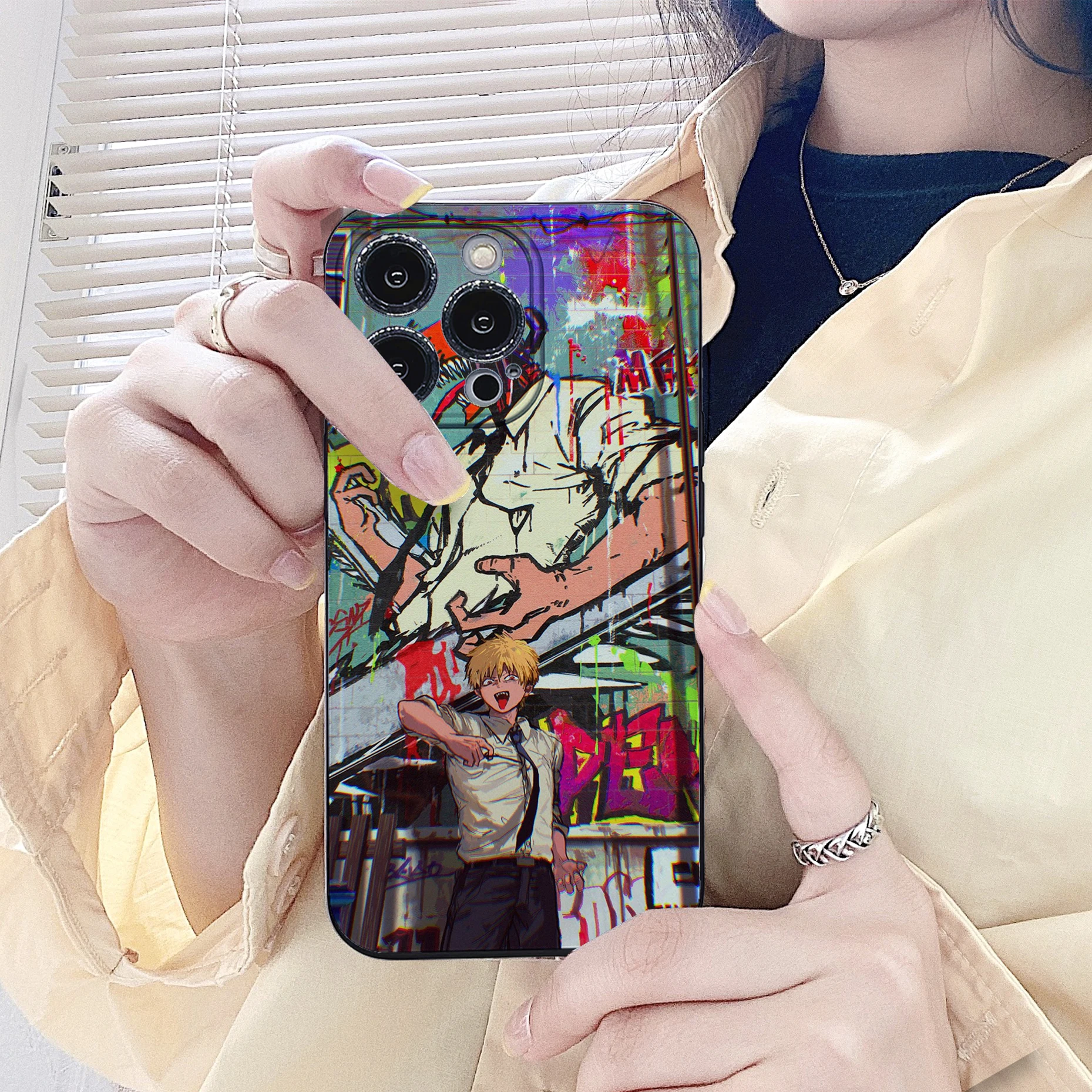 Силиконовый чехол для телефона с аниме бензопилой IPhone 13 12 Mini 11 14 Pro Max 8 7 Plus Xs Xr Se 2022 -