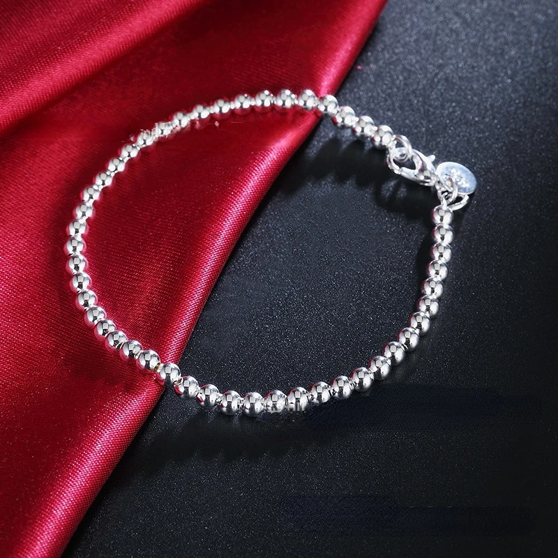 

Beautiful Fashion Elegant Gold Silver 4mm Bead Chain Female Letter Cute Bracelet High Quality Exquisite Jewelry