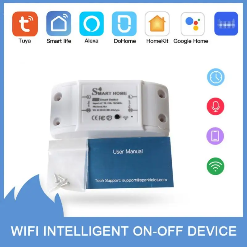 

Switch Moudle Timer Wifi Smart Switch Mini 10a Wireless Remote Switch Compatible With Alexa Google Home Voice Control Homekit