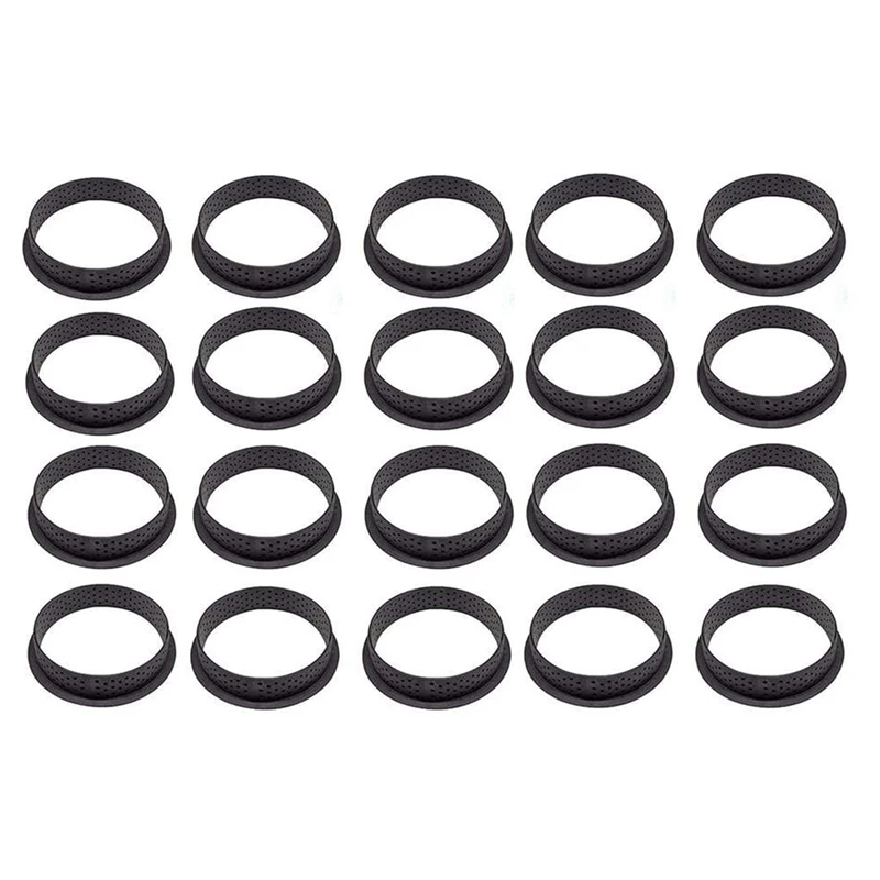 

20Piece Cake Decorating Ring Reusable Round Perforated Plastic Baking Parts Dessert Baking Tool