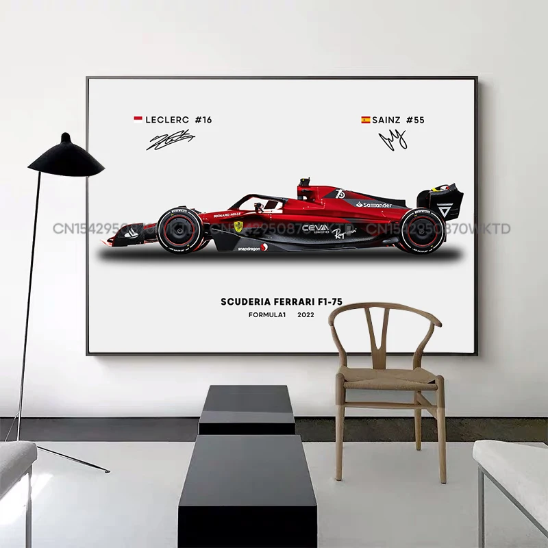 Картина Super F1 Grand Prix F1-75 плакат гонки картина Racer 1060sainz декоративная на холсте