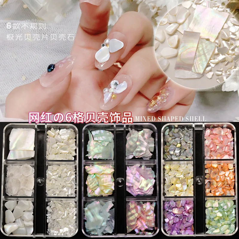 

Nail Jewelry Natural Shell Candy Irregular Colored Abalone Thin Symphony High Shine Nail Art Jewelry For Nail Tip