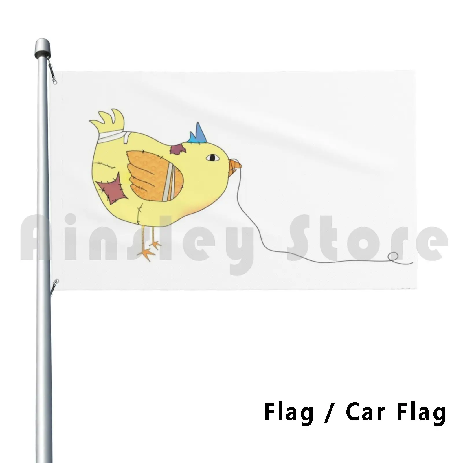 

Beer Battered Chicken Outdoor Decor Flag Car Flag Chicken Battered String Thread Sewn