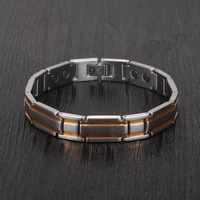 2022 new brand gold color silver color stainless steel wide 11mm magnet bracelet male punk cool magnetic bracelet for men