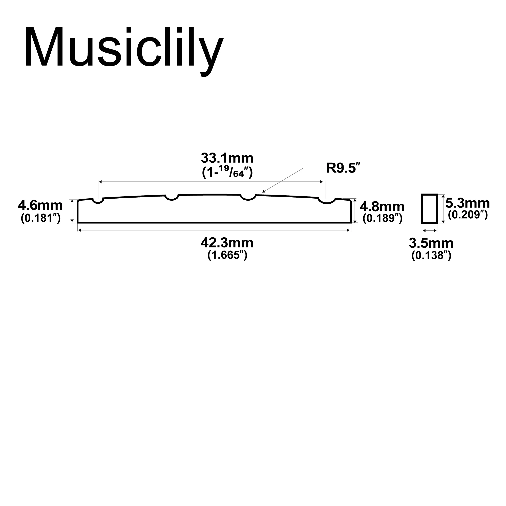 Фото Musiclily Pro Мочевина Пластиковые прорезяные прецизионные басовые гайки 42,3 мм с плоским дном для 4-струнного бас-гитара P (2 шт.) №2