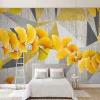custom 3d modern minimalist ginkgo leaf plant leaves light luxury tv background wall mural wallpap papel de parede tapety fresco