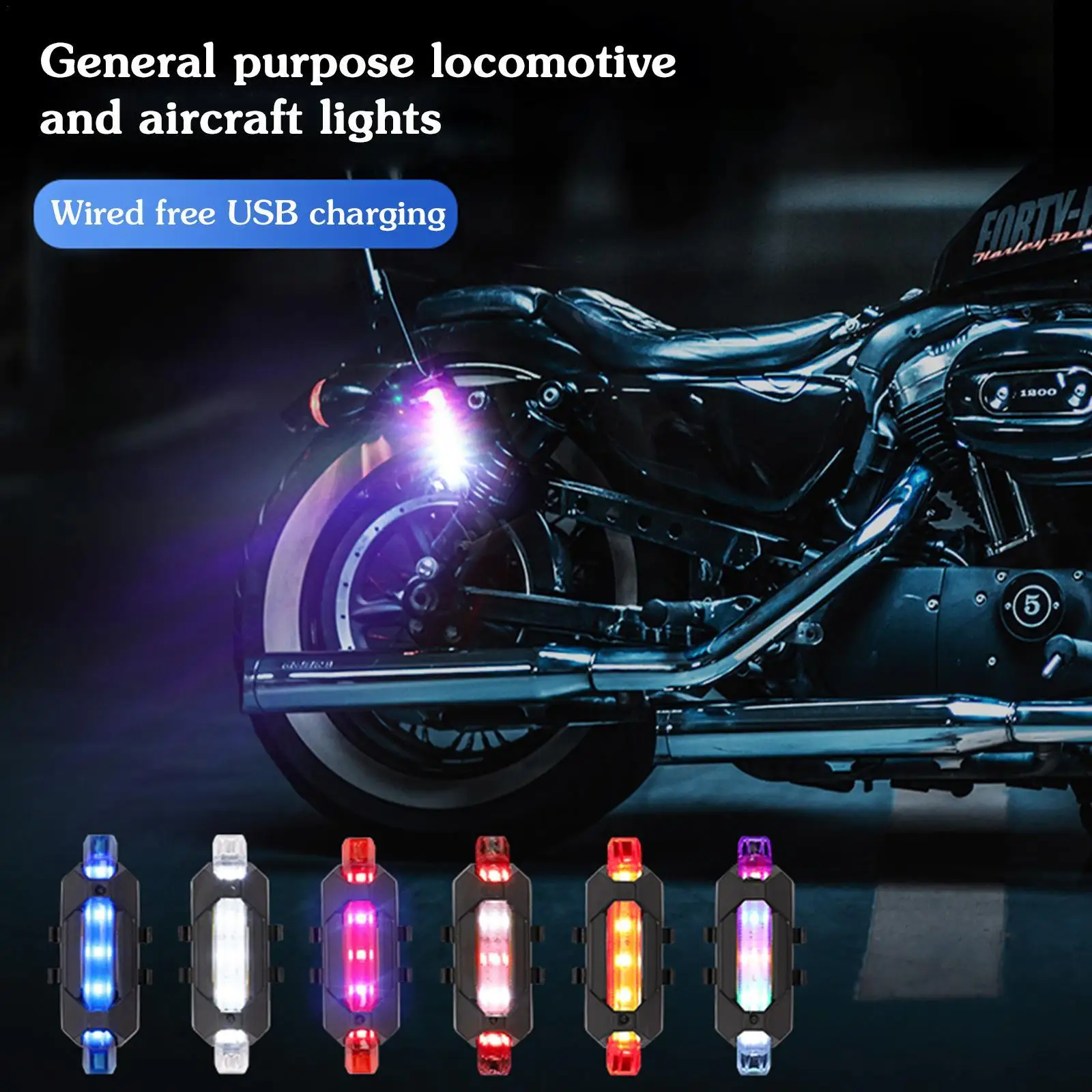 Universal LED Anti-collision Warning Light 7/2 Color Flashing Light Motorcycle Bikes Drone With Strobe Car Warning Lights 3 mode