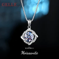 gelle 925 sterling silver moissanite necklace for women real diamonds collarbone neck chain fine jewellery