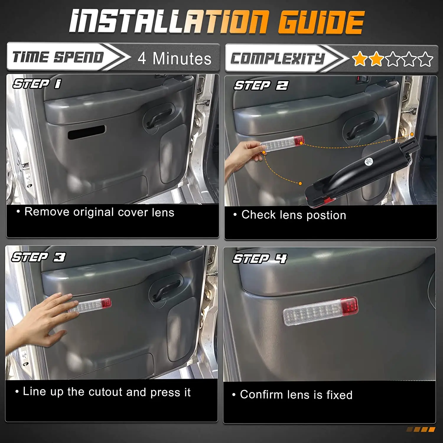 Светодиодная светильник ПА для дверной панели Chevy Silverado GMC Sierra C1500 K1500 Tahoe Yukon