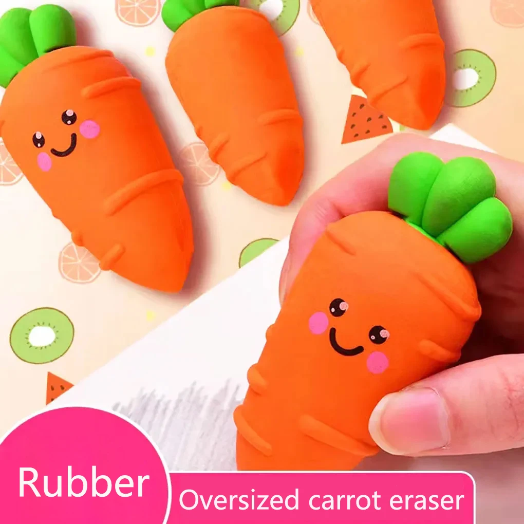 

Large Eraser Cartoon Cute Carrot Shape Students And Children Reward Clean Enough And Durable Detachable Radish Head