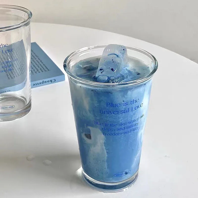 Прозрачная стеклянная чашка CuteLife с надписью Ins кухонные аксессуары для десертов