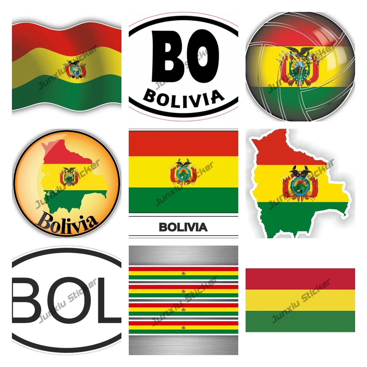 

Виниловая наклейка с флагом Боливии, многоразовая наклейка для автомобильного окна, бампера, Высококачественная наклейка для автомобиля, мотоцикла