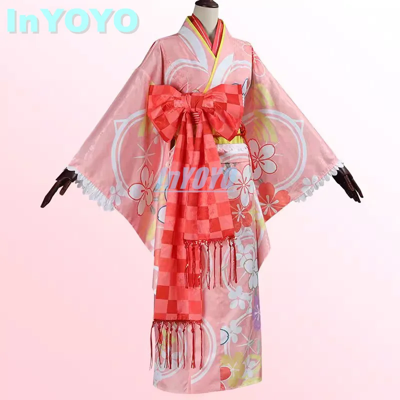 InYOYO Kaname Madoka Косплей Костюм Puella Magi Magica Кимоно Халат Прекрасная Униформа Хэллоуин