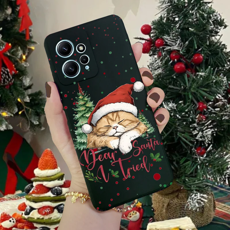 Рождественский шарф Санта-Елка милый чехол для Realme 8 7 6 12 11 Pro 10 9 5 Note 50 5i 6i C3 12X 5G