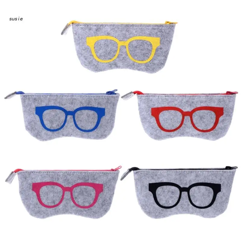 

X7YA Portable Glasses Holder Felt Glasses for CASE Sunglasses Bag Pouch Large Portable Glasses for CASE Container Cover