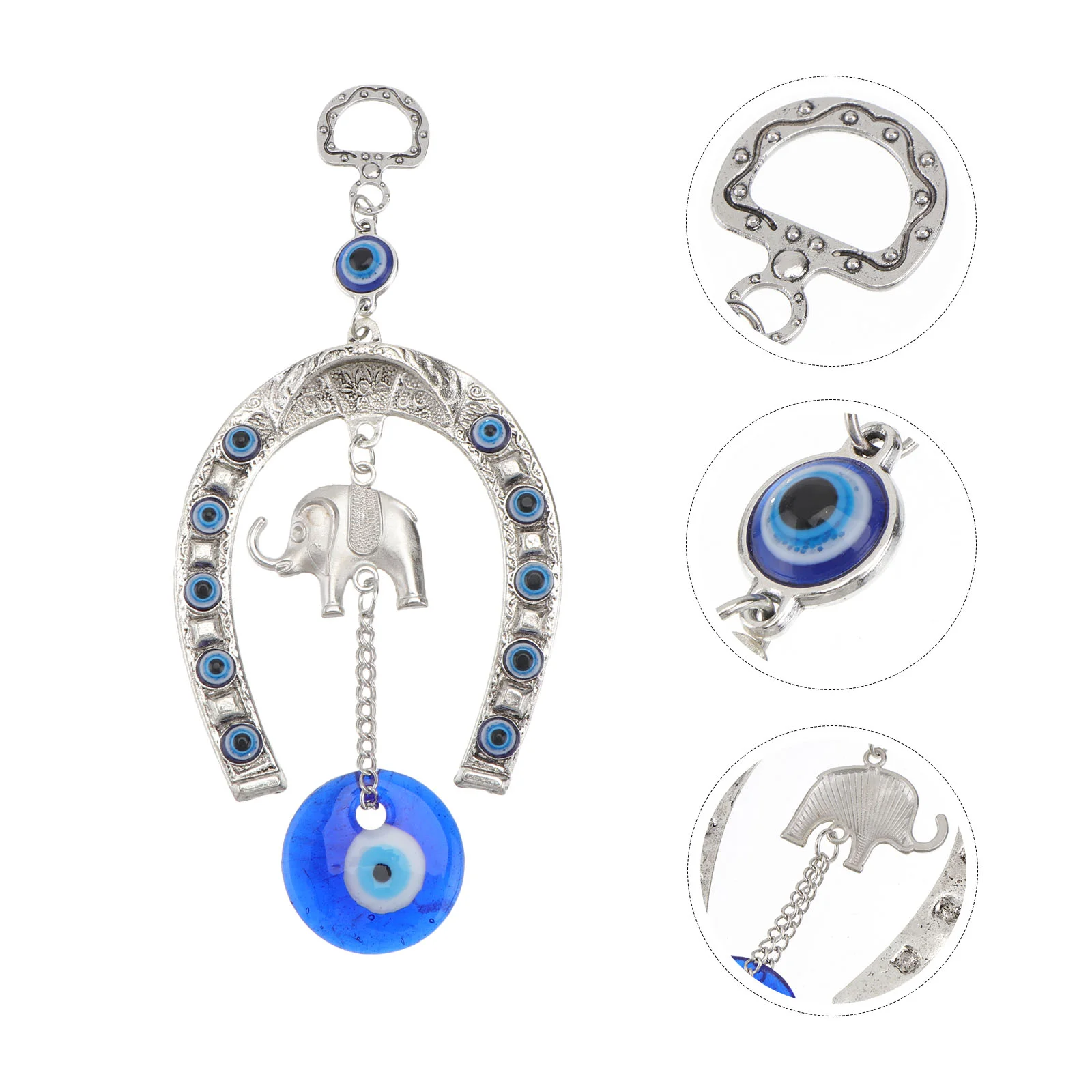 

Eye Evil Hanging Blue Ornament Elephant Decor Pendant Wall Turkish Car Charm Lucky Horseshoe Amulet Eyes Blessing Protection