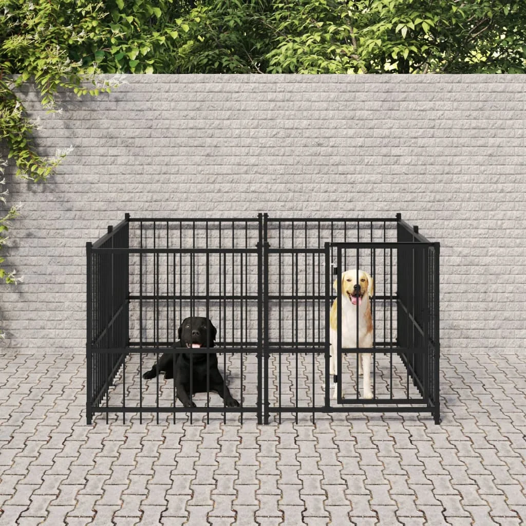 

Outdoor Dog Kennel, Pet Supplies Dog Runs, Steel 3.75 m²A