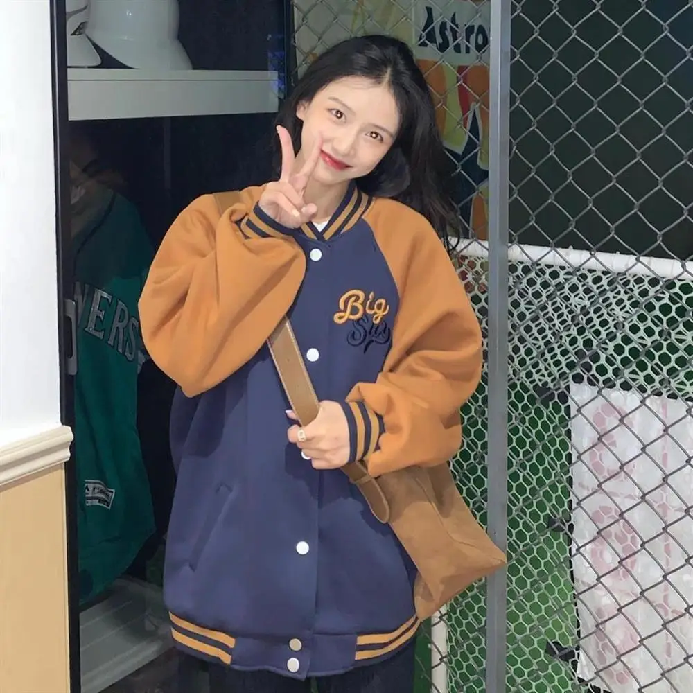 

European and American retro letters embroidered jacket coat Y2K trend Prince youth bomber loose jacket women's new 2022