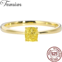 trumium official 925 sterling silver gold plated rings for women topaz luxury engagement wedding bands vintage trendy jewelry
