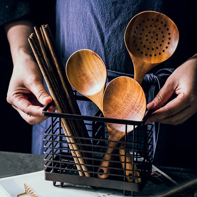 Wooden Kitchen Spoon Teak Wood Strainer Rice Scoop Paddle Large Skimmer for Cooking Utensils |