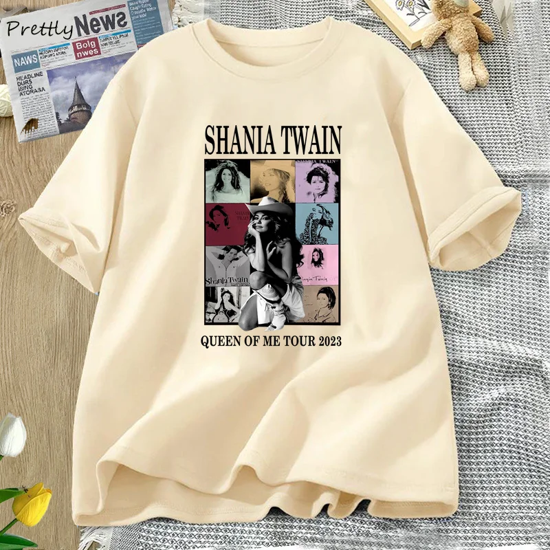 

Shania Twain Queen of Me Tour T Shirts Women Graphic Cotton Short Sleeve Tee Shirt Harajuku Hip Hop Streetwear Womans Clothing