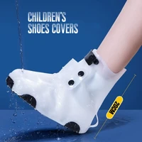 thickened reusable childrens rain shoes cover waterproof boots protection anti slip medium high rainboots pvc protective cover