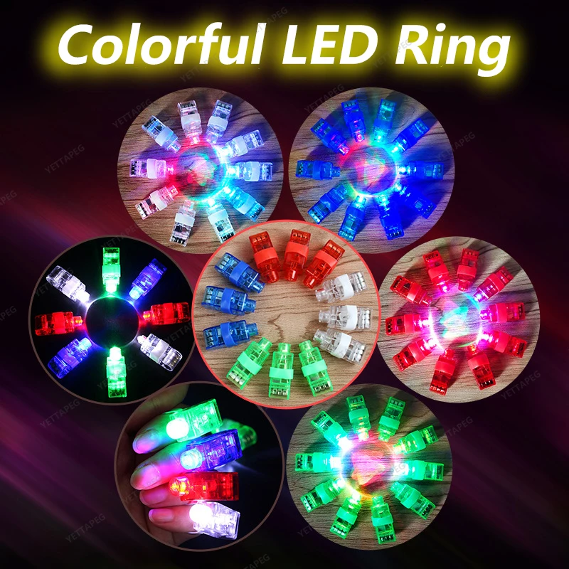 

30/60PCS LED Finger Lights Glowing Dazzle Colour Laser Emitting Lamps Wedding Festival Kids Toy Birthday Light Glow Party Decor